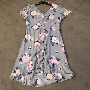 Sage Green Dress with Pink Flowers